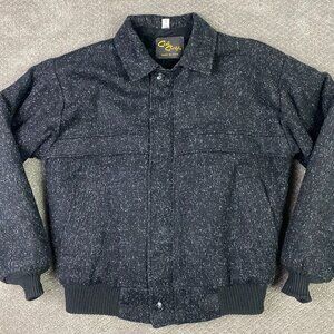 Vintage Cal Craft Speckled Wool Sherpa Lined Bomber Jacket Coat Men's Medium 40